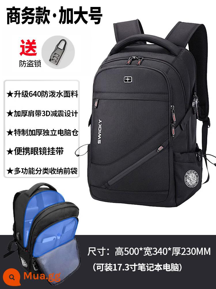 Thụy Sĩ Ba Lô Nam Công Suất Lớn Du Lịch Ngoài Trời Túi Máy Tính Ba Lô Học Sinh Trung Học Cơ Sở Schoolbag - Phong cách kinh doanh (kích thước lớn hơn)