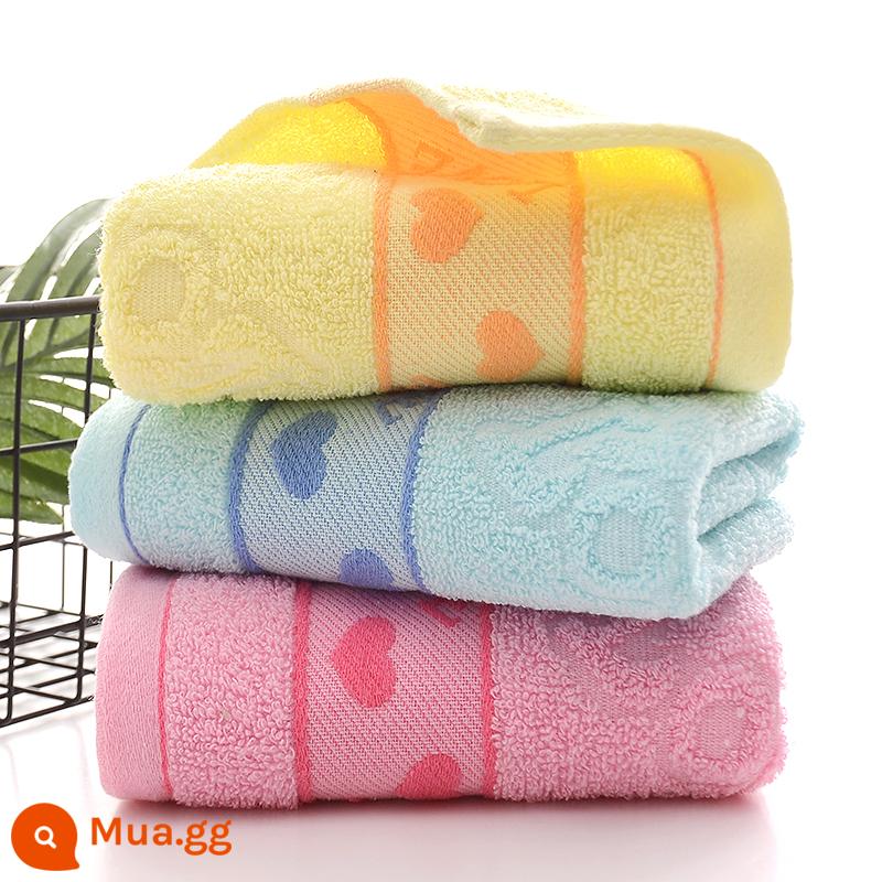 3 gói khăn mặt dày cotton nguyên chất rửa mặt gia đình dành cho cặp đôi, khăn tắm cotton cỡ lớn, mềm mại và thấm hút, bán hàng trực tiếp tại xưởng - Kiểu tình yêu [32*72] 3 gói [bông]