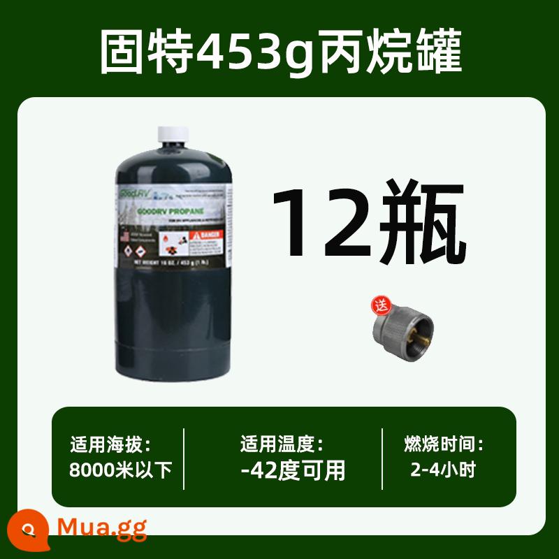 Chống cháy nổ bình gas propan Gute tự giải phóng GAS bếp ngoài trời đốt anh em BRS cắm trại cao nguyên núi cao bình gas phẳng - Chai Goode propane 453g*12 đi kèm đầu chuyển đổi Goode