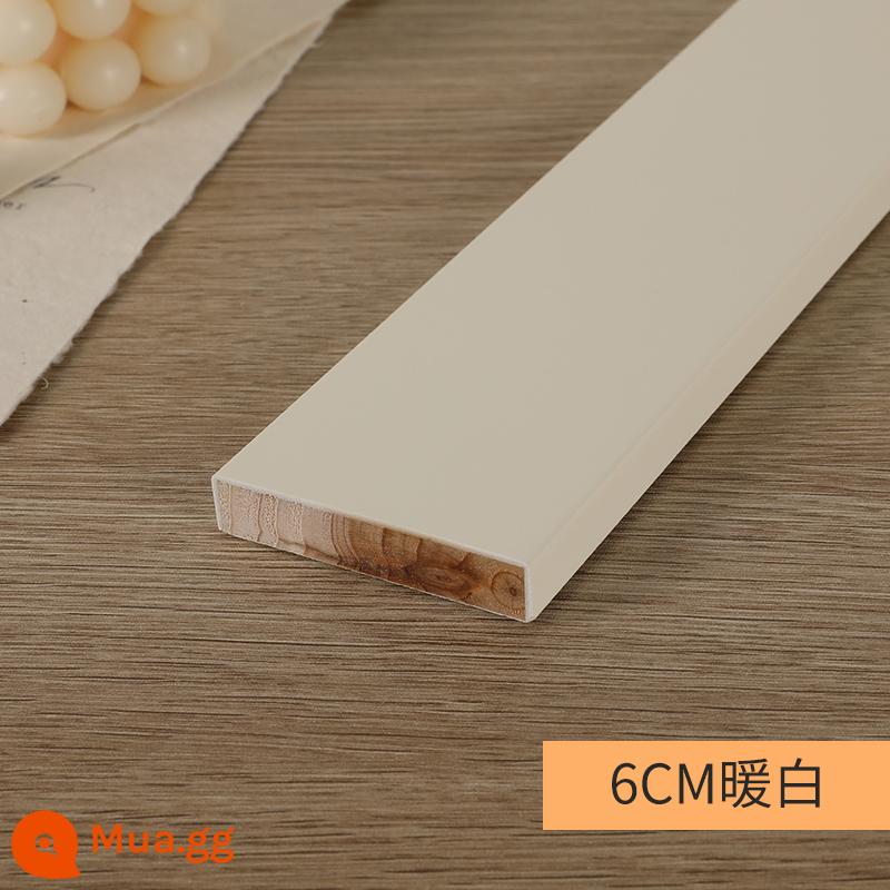 Skirting board trắng đen 2cm sàn gỗ ốp chân tường dòng 6 cm 3 cm 4 cm phẳng Bắc Âu đơn giản 5 dán tường - 6CM màu trắng ngà dày 1,2