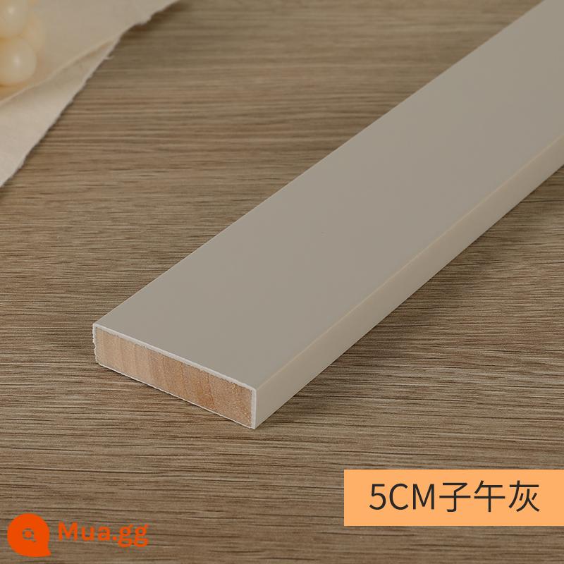 Skirting board trắng đen 2cm sàn gỗ ốp chân tường dòng 6 cm 3 cm 4 cm phẳng Bắc Âu đơn giản 5 dán tường - Kinh tuyến xám 5CM dày 1,2