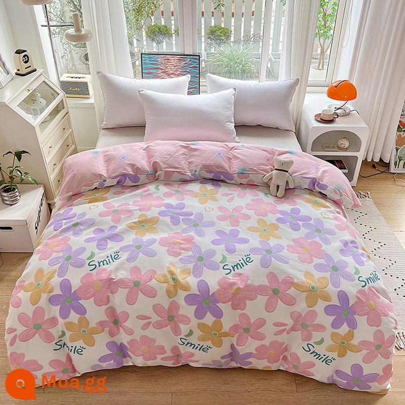 100% cotton Tân Cương vỏ chăn đơn mảnh vỏ chăn cotton 150x200x230 chăn trẻ em đơn 1.5m 180cm2 - Bột hoa