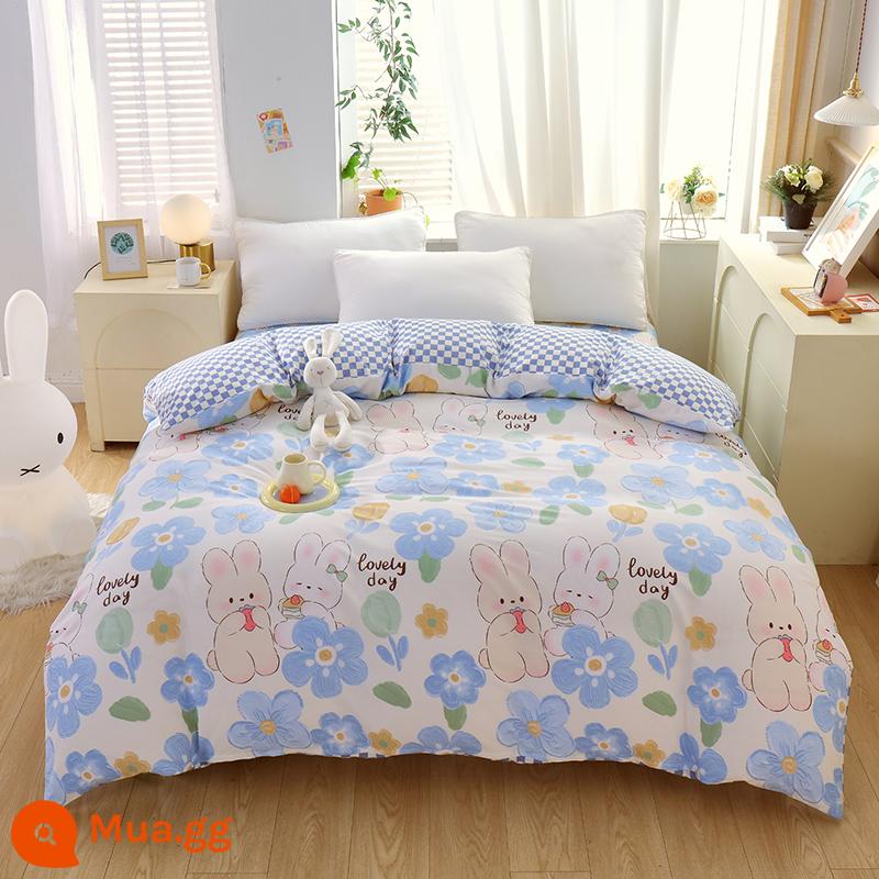 100% cotton Tân Cương vỏ chăn đơn mảnh vỏ chăn cotton 150x200x230 chăn trẻ em đơn 1.5m 180cm2 - người yêu màu xanh