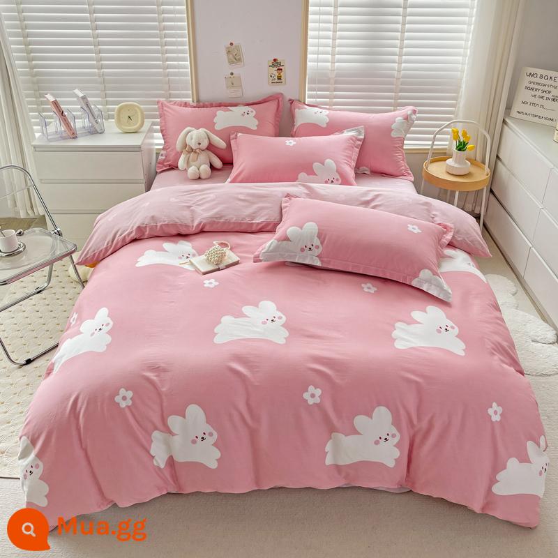 100% cotton Tân Cương vỏ chăn đơn mảnh vỏ chăn cotton 150x200x230 chăn trẻ em đơn 1.5m 180cm2 - thỏ đào