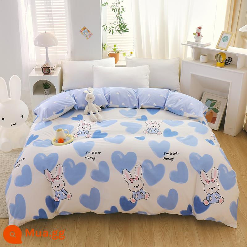 100% cotton Tân Cương vỏ chăn đơn mảnh vỏ chăn cotton 150x200x230 chăn trẻ em đơn 1.5m 180cm2 - Thỏ hạnh phúc