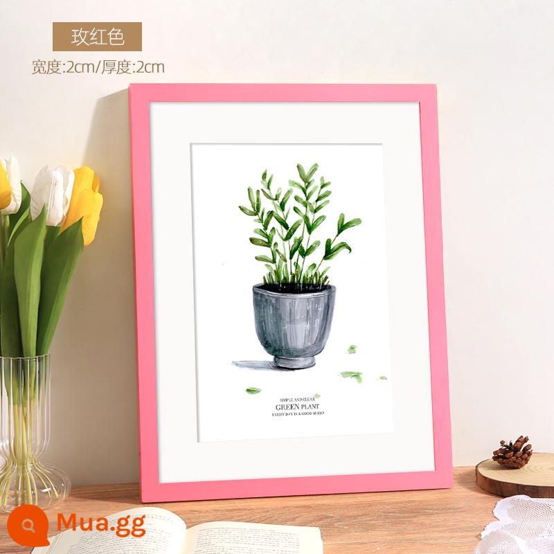 Khung ảnh gỗ gắn khung ảnh gỗ treo tường 4K mở 8k trẻ em A3 màu log 16 inch poster tùy chỉnh a4 màn hình - Hoa hồng đỏ