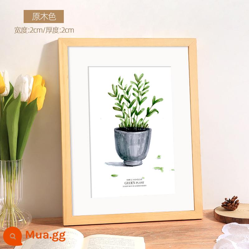 Khung ảnh gỗ gắn khung ảnh gỗ treo tường 4K mở 8k trẻ em A3 màu log 16 inch poster tùy chỉnh a4 màn hình - màu gỗ