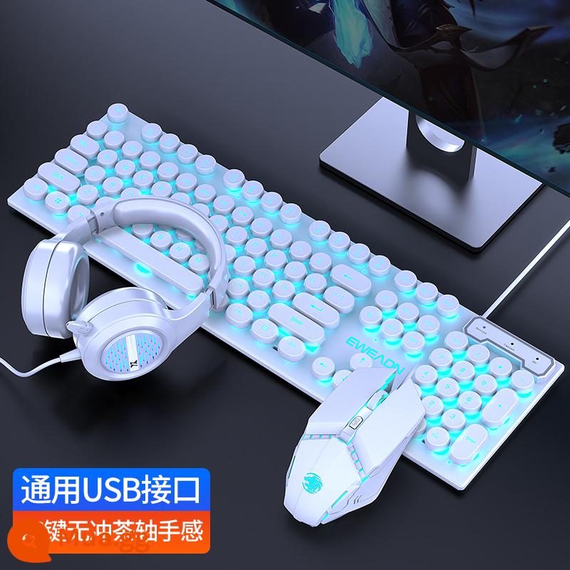 Forerunner Punk Bộ Bàn Phím Và Chuột Có Dây Manipulator Sense Máy Tính Chơi Game Thiết Bị Ngoại Vi Bàn Phím Và Chuột Bộ 3 Món - Blu-ray White Ice [Phiên bản Punk] + Chuột chơi game + Tai nghe chơi game