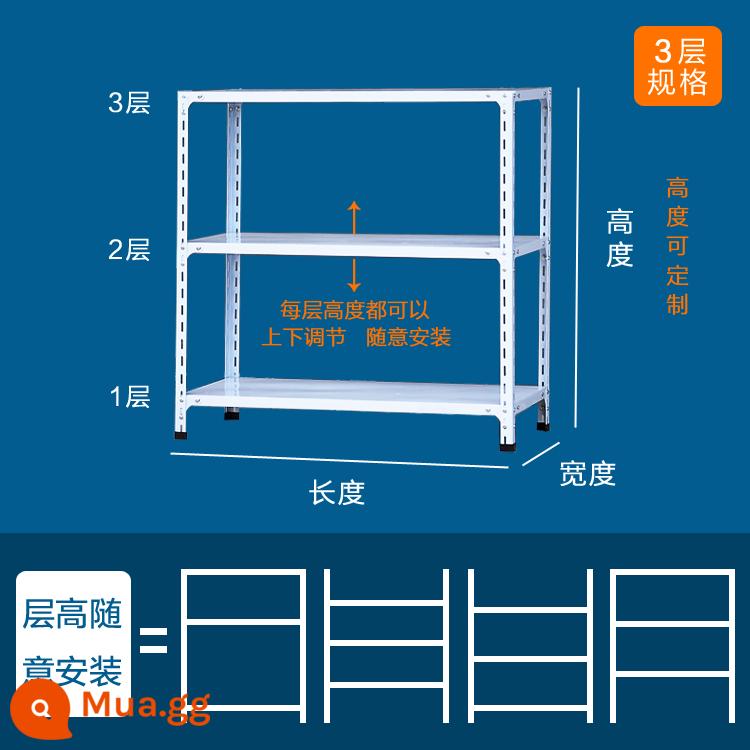 Kệ giá sát sàn nhà nhiều tầng bếp gia đình hai tầng khung sắt nhỏ tầng hai ban công kệ nhỏ đựng đồ - Tổng chiều cao 60 bảng ba lớp