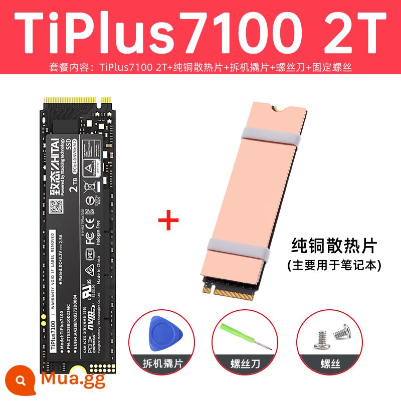 Ổ cứng thể rắn Zhidati tiplus7100 1T 2TB Zhidati tiplus5000 PCIe4.0 Lưu trữ sông Dương Tử M2 - [Notebook] TiPlus7100 2T+ đi kèm tản nhiệt bằng đồng nguyên chất