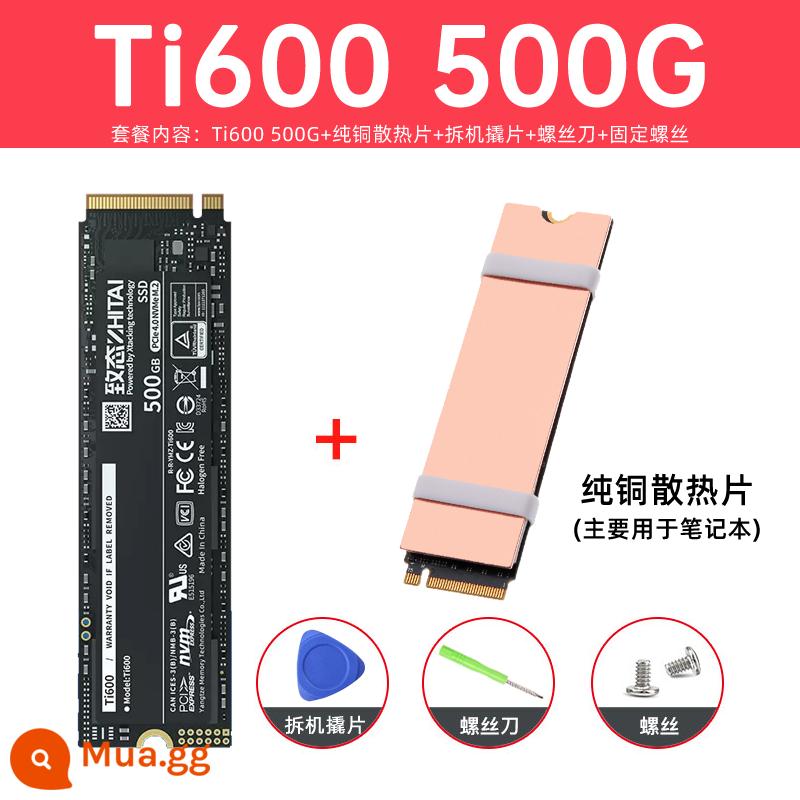 Ổ cứng thể rắn Zhidati tiplus7100 1T 2TB Zhidati tiplus5000 PCIe4.0 Lưu trữ sông Dương Tử M2 - [Notebook] Ti600 500G [New 4.0] + Tặng tản nhiệt chơi game