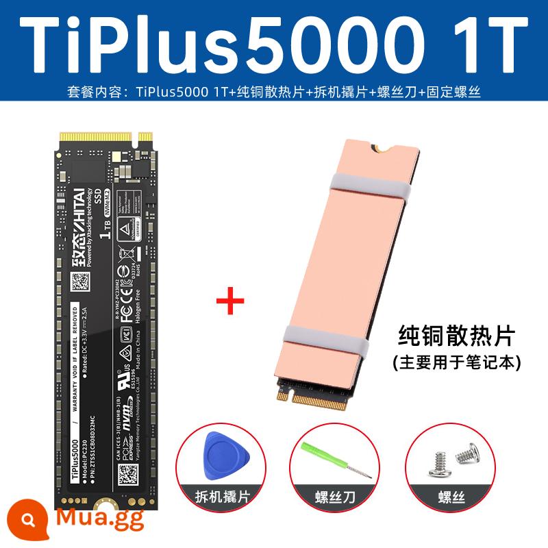 Ổ cứng thể rắn Zhidati tiplus7100 1T 2TB Zhidati tiplus5000 PCIe4.0 Lưu trữ sông Dương Tử M2 - [Notebook] TiPlus5000 1T+ đi kèm tản nhiệt bằng đồng nguyên chất