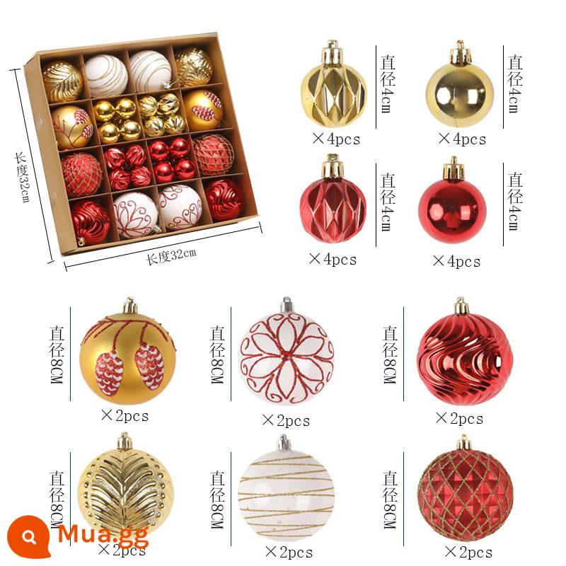 Đồ trang trí cây thông noel, nhiều túi bóng trang trí, xô 70 quả bóng màu, dây treo cây thông noel, bóng sáng, bóng noel - 44 miếng bằng vàng, đỏ và trắng tuyết [hộp lớn]