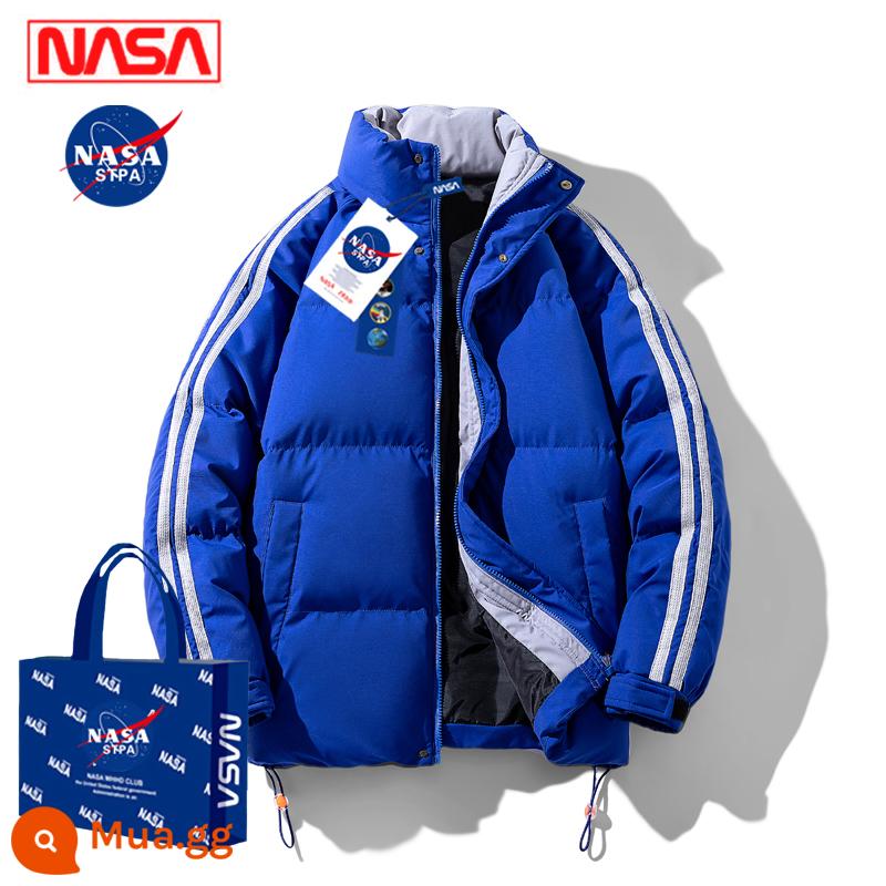 Áo khoác lông vũ đồng thương hiệu của NASA Áo khoác cotton mùa đông nam dày dặn hợp thời trang cỡ lớn cổ đứng áo khoác nam áo khoác nam - Cailan [hai thanh] [dày và ấm]