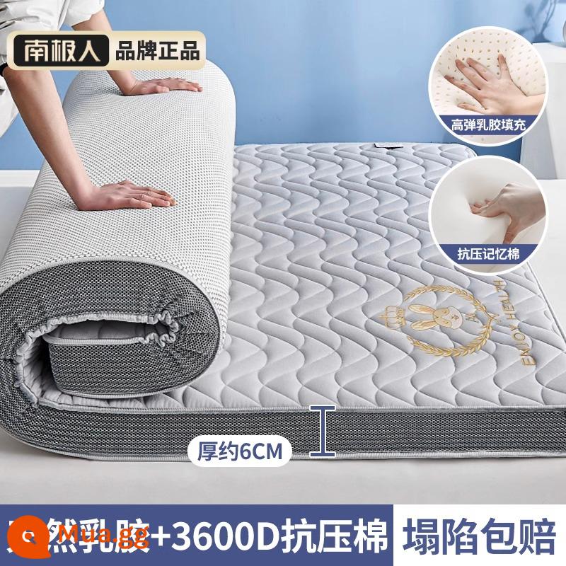 Nệm cao su đệm nhà phòng ngủ tatami thảm chăn ký túc xá sinh viên đơn thuê đặc biệt xốp thảm nệm - (độ dày ba chiều khoảng 6cm) Làn sóng xám thỏ Ruyi [độ mềm và độ cứng vừa phải | đảm bảo sập] Tỷ lệ kháng khuẩn lâu dài loại A 99%