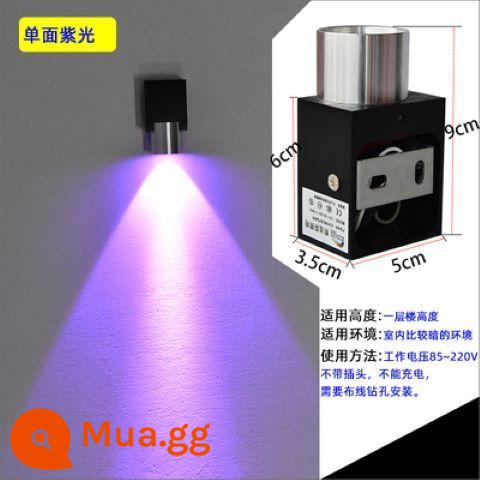 Đèn LED dán tường phòng ngủ đầu giường lối đi hành lang lên xuống dạ quang câu lạc bộ ktv trang trí khách sạn nền tường nhiều màu sắc điều khiển từ xa - [Đèn tím một đầu 3W] model độ sáng cao