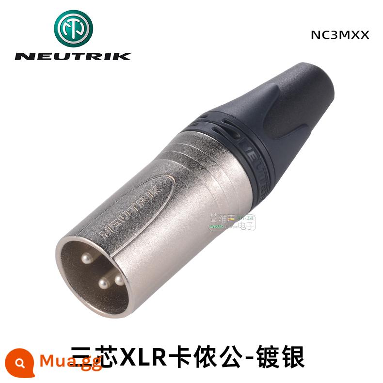 Miễn phí vận chuyển NEUTRIK Youquke ba lõi XLR Canon kẹp tóc nông nghiệp cắm mạ vàng NC3MXX nam và nữ NC3FXX-B - NC3MXX-Đầu nối đực XLR mạ bạc