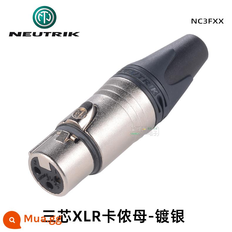 Miễn phí vận chuyển NEUTRIK Youquke ba lõi XLR Canon kẹp tóc nông nghiệp cắm mạ vàng NC3MXX nam và nữ NC3FXX-B - NC3FXX-Đầu nối cái XLR mạ bạc