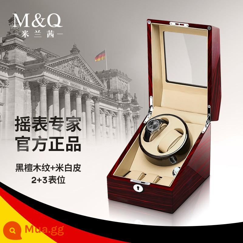 Milan Qian đồng hồ bình lắc đồng hồ cơ tự xoay thiết bị đồng hồ hộp bảo quản swinger xoay sa khoáng nhà - Vân gỗ mun + nội thất màu trắng nhạt [vị trí bàn 2+3]