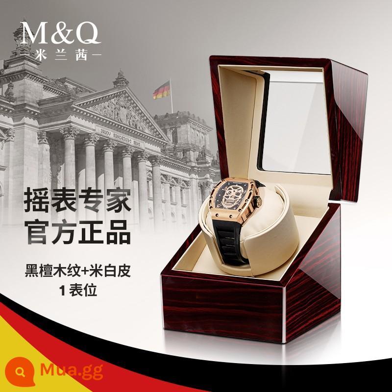 Milan Qian đồng hồ bình lắc đồng hồ cơ tự xoay thiết bị đồng hồ hộp bảo quản swinger xoay sa khoáng nhà - Vân gỗ mun + nội thất trắng nhạt [1 bàn]