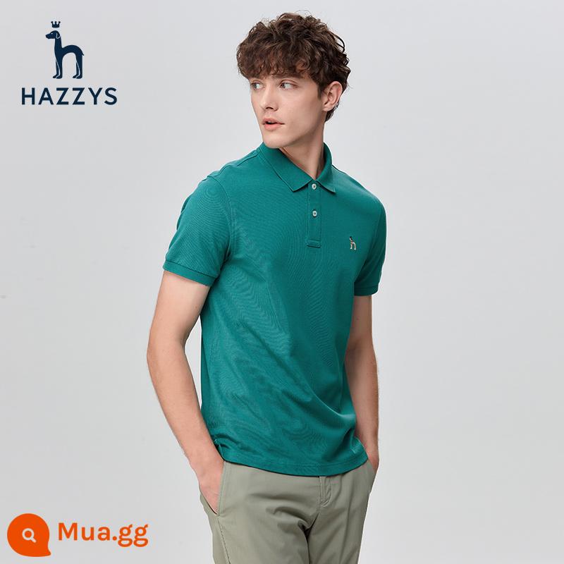 [cotton piqué] Hazzys haggis áo sơ mi nam ngắn tay nhiều màu sắc mùa hè áo thun giản dị theo xu hướng nam - màu xanh lá