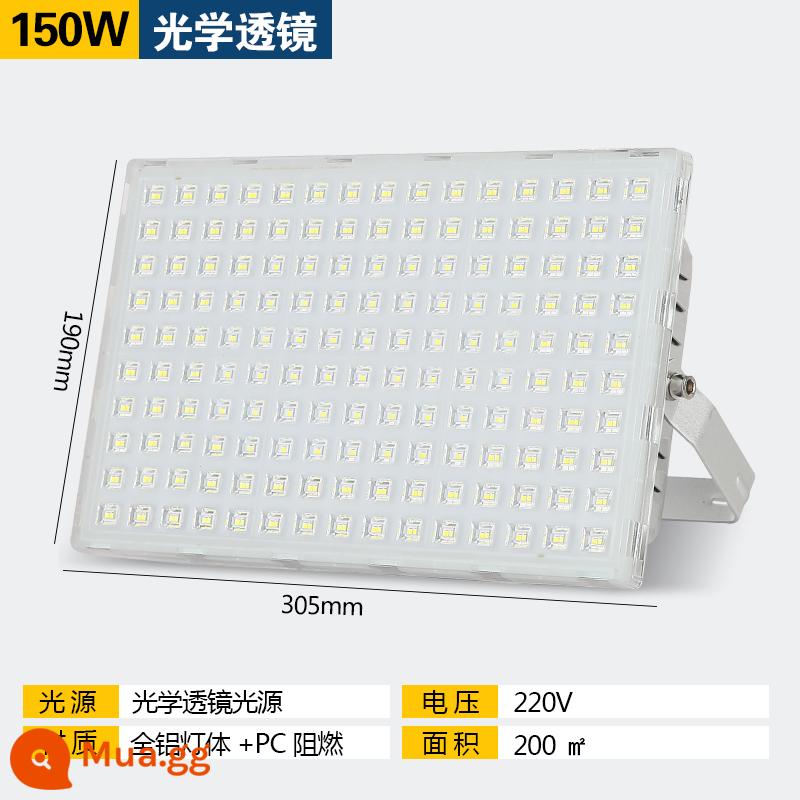 Đèn pha led chiếu sáng ngoài trời siêu sáng nhà xưởng xưởng chống nước bảng hiệu quảng cáo đèn rọi công trường đèn chiếu chân ngói - Ánh sáng trắng 150W (model kỹ thuật siêu sáng)