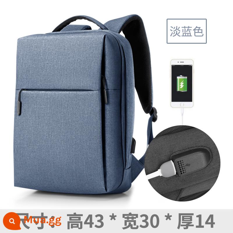 Ba Lô Nam Ba Lô Cổ Đa Năng Nam Công Sở 15.6 Inch 17 Túi Đựng Laptop In Logo Nữ Schoolbag - Nâng cấp [Light Blue] -Sạc USB