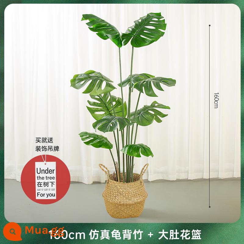 Ánh Sáng Bắc Âu Cao Cấp Mô Phỏng Monstera Tre Lớn Trong Nhà Phòng Khách Tầng-Đứng Nhà Cảnh Quan Chậu Cây Xanh Trang Trí Trang Trí - Giỏ hoa khoai môn rùa 1,6m có gắn thẻ dưới gốc cây