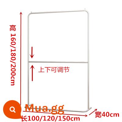 Cửa hàng quần áo móc treo hai lớp bằng thép không gỉ của phụ nữ từ sàn đến trần trưng bày cửa hàng quần áo trẻ em có thể nâng lên và điều chỉnh kệ treo - Chiều dài 100* Chiều rộng 40* Chiều cao 160 [hai lớp] thép không gỉ