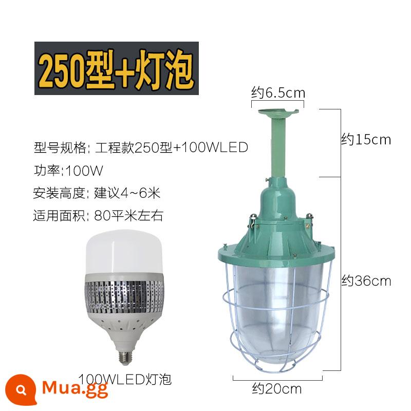 Yuese led đèn chống cháy nổ nhà máy đèn chiếu sáng xưởng bóng râm kho đèn đèn chống cháy nổ đèn trạm xăng đặc biệt - Vỏ loại 250 + bóng đèn LED 100W [có chứng chỉ chống cháy nổ]