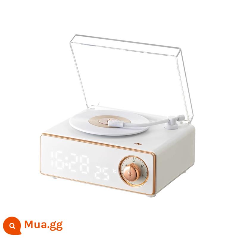 Báo động retro loa bluetooth loa không dây âm thanh nhỏ mini -heavy bass cao -trình ăn bản ghi vinyl chất lượng - Trắng [Hiệu ứng âm thanh vòm-HIFI âm thanh nổi 360°]