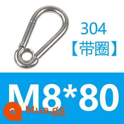 Carabiner thép không gỉ 304 khóa treo nhanh chóng mở vòng khóa bảo hiểm an toàn khóa kết nối khóa bầu khóa xích chó khóa - Dưa Hấu Đỏ [khoanh tròn] 304 M8