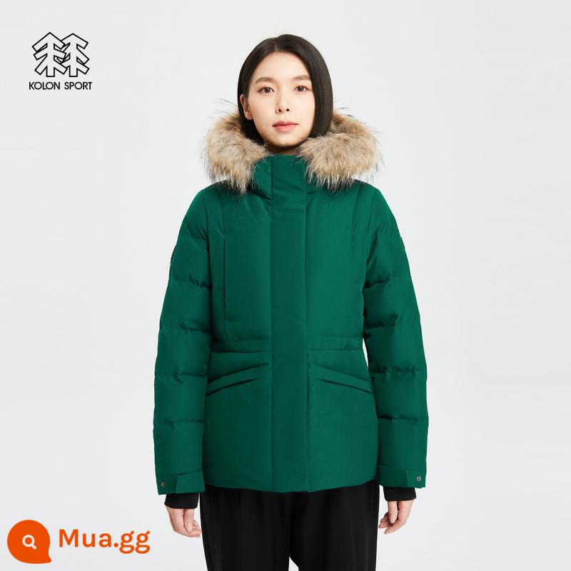 KOLON SPORT Kolon Down Jacket Áo khoác ngoài trời Gore chống thấm nước cho nữ ở Nam Cực Dòng Goose Down - GD màu xanh đậm