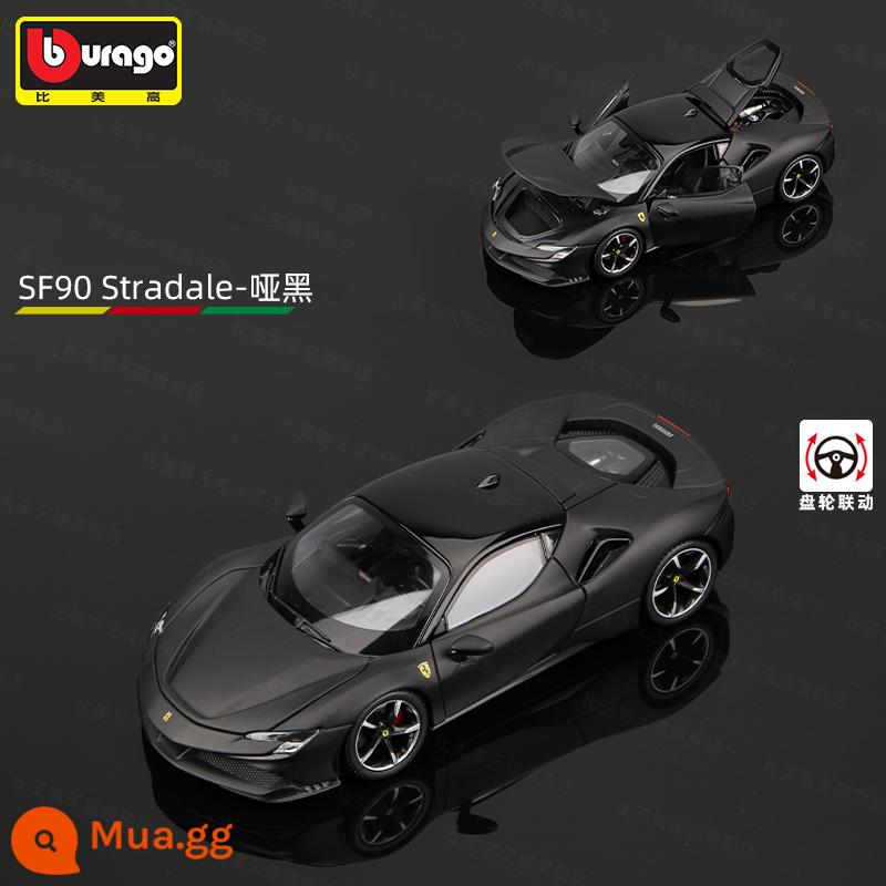 Bimeigao Tỉ Lệ 1:24 Ferrari Mới Phối Màu SF90 Xe Thể Thao Mô Hình Mô Phỏng Hợp Kim Đồ Chơi Bé Trai Bộ Sưu Tập Quà Tặng - 1:24 Ferrari SF90 màu đen (chức năng mở bốn cửa)