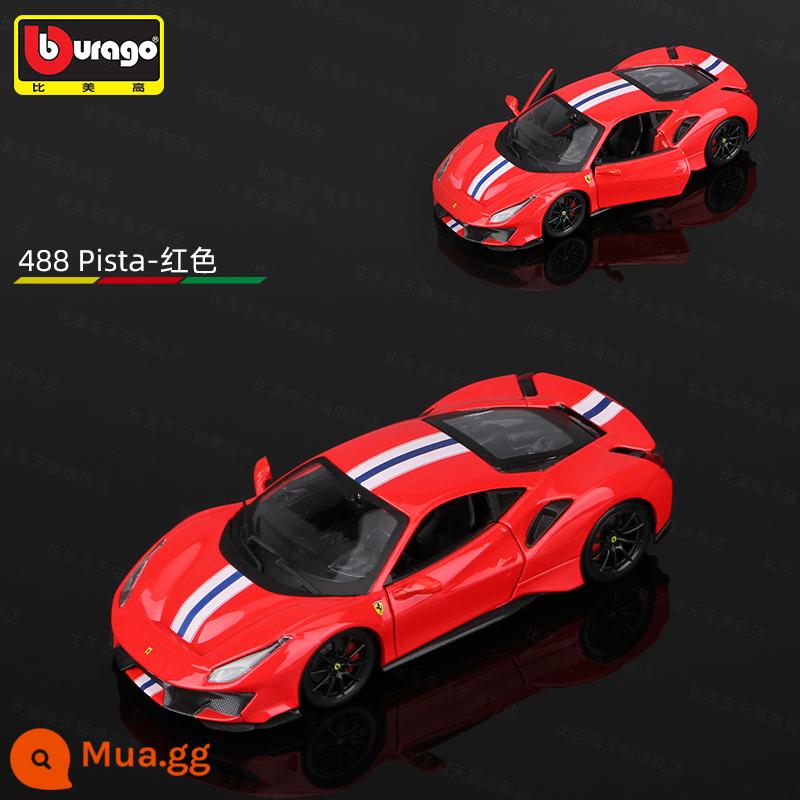 Bimeigao Tỉ Lệ 1:24 Ferrari Mới Phối Màu SF90 Xe Thể Thao Mô Hình Mô Phỏng Hợp Kim Đồ Chơi Bé Trai Bộ Sưu Tập Quà Tặng - 1:24 Ferrari 488 Pista - đỏ