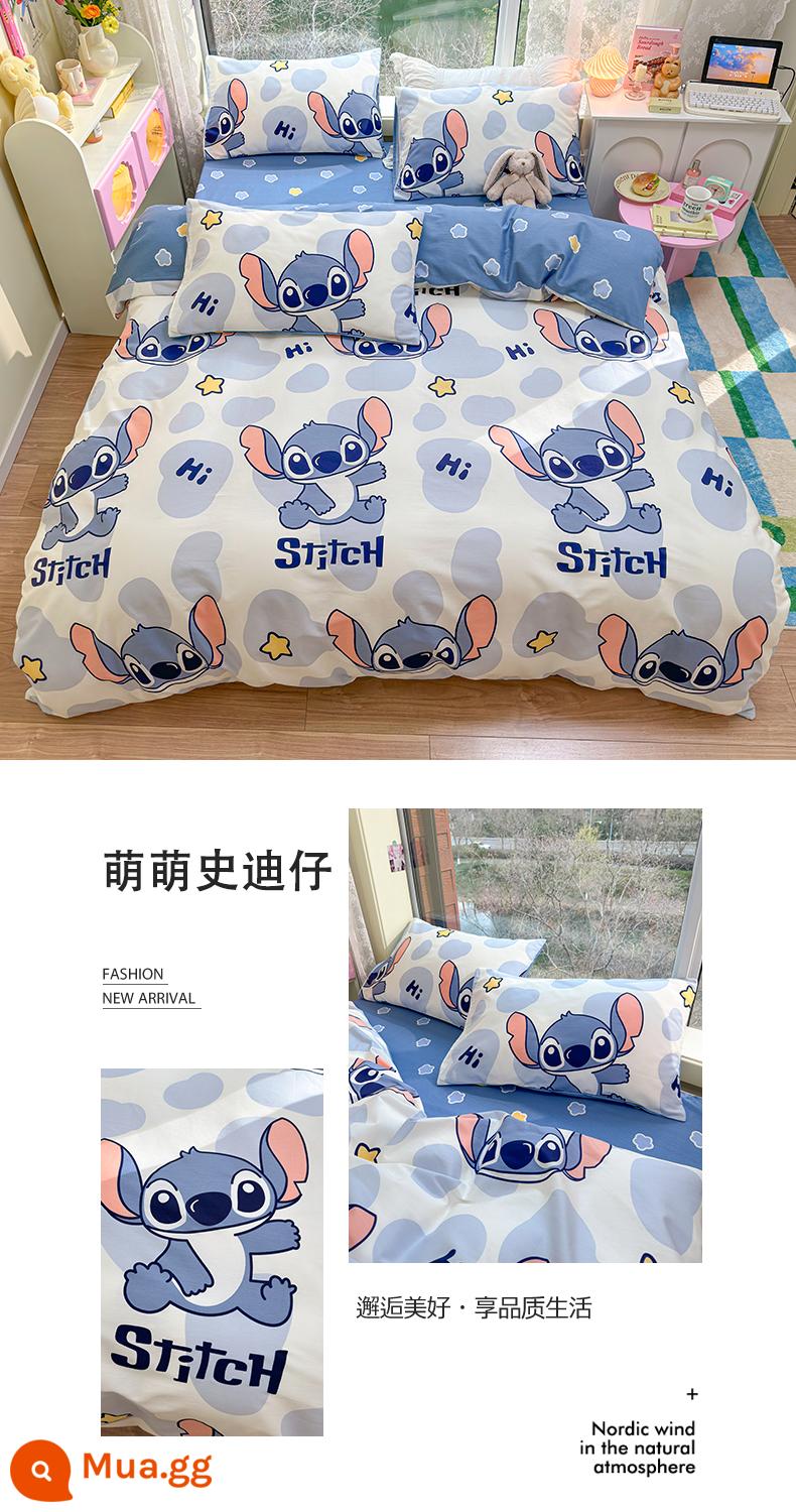 Disney Cotton 100 Cotton Vỏ Chăn Đĩa Đơn 150X200 Ký Túc Xá Sinh Viên Vỏ Chăn Ga Gối 4 Món - Mũi khâu dễ thương | Disney chính hãng