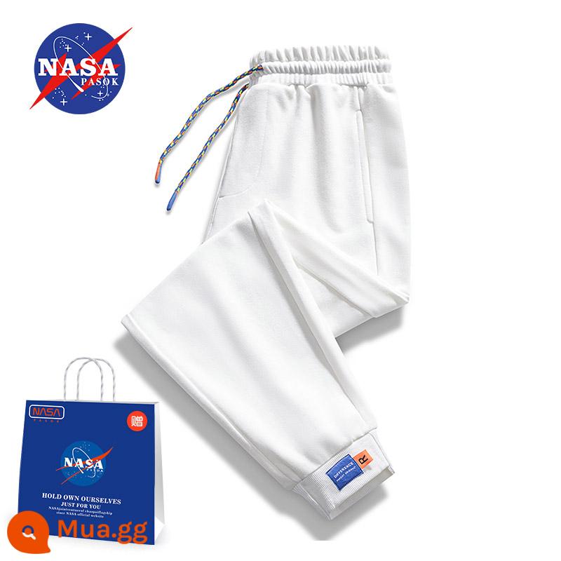 NASA chung mùa thu đông quần thể thao nam mùa đông quần âu mùa thu mới Plus nhung thanh niên bó sát cho nam - NA White (051806) Phong Cách Xuân Thu