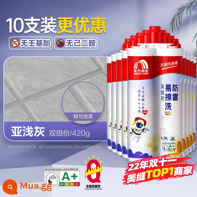 【10 gói】 Keo dán đường may đẹp Oriental Yuhong lát sàn gạch nhà bếp đặc biệt phòng bột keo chống nấm mốc trong nhà - [Nâng cấp khả năng chống ố vàng] Màu xám nhạt [gói 10]