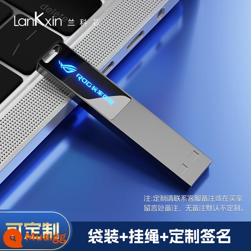 Lankexin U disk usb3.2 tùy chỉnh logo chữ DIY tùy chỉnh hiệu ứng ánh sáng hoa văn quà tặng kỷ niệm cho sinh viên - [Tiêu chuẩn] Quý ông da đen