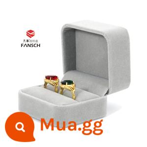 Cưới Hộp Đựng Trang Sức Đề Nghị Hộp Nhẫn Kim Cương Hộp Nhẫn Cao Cấp Dép Nỉ Hộp Nhẫn Tai Kim Hộp Lưu Trữ Hộp Đựng Trang Sức - Hộp nhẫn màu xám nhạt 7*6.5*5.5