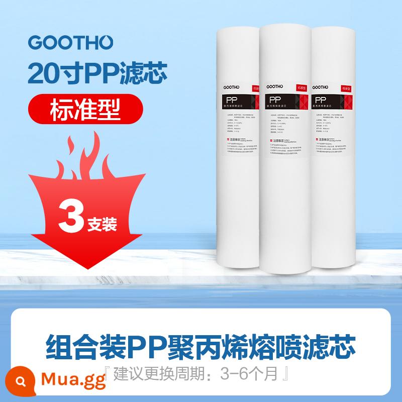 GOOTHO chai lớn màu trắng gia đình tiền lọc hộ gia đình nước máy máy lọc nước toàn bộ nhà máy lọc nước lưu lượng lớn - Bông PP 20 inch 1 micron [gói 3]