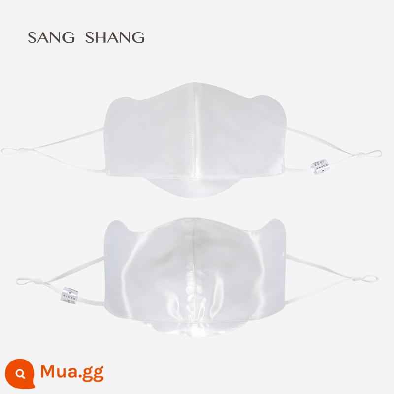 Mặt nạ chống nắng 100% lụa Sangshang che nắng mùa hè cho nữ bảo vệ mắt chống tia cực tím Mặt nạ ba chiều thoáng khí 3D - Gói đơn màu trắng (không thể mỏng hơn, có thể đeo cả ngày mà không bị ngột ngạt), không chứa dải nhựa