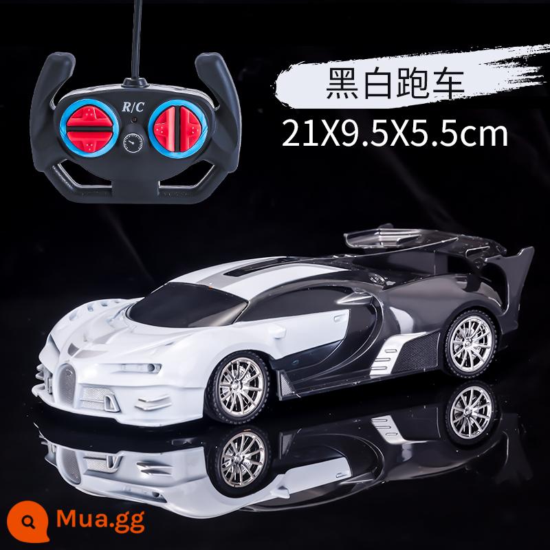 Xe điều khiển từ xa mới bốn bánh tốc độ cao mini có thể sạc lại xe thể thao drift racing đồ chơi trẻ em xe tay cầm - Đèn LED xe thể thao trắng đen (Bugatti) + tuốc nơ vít