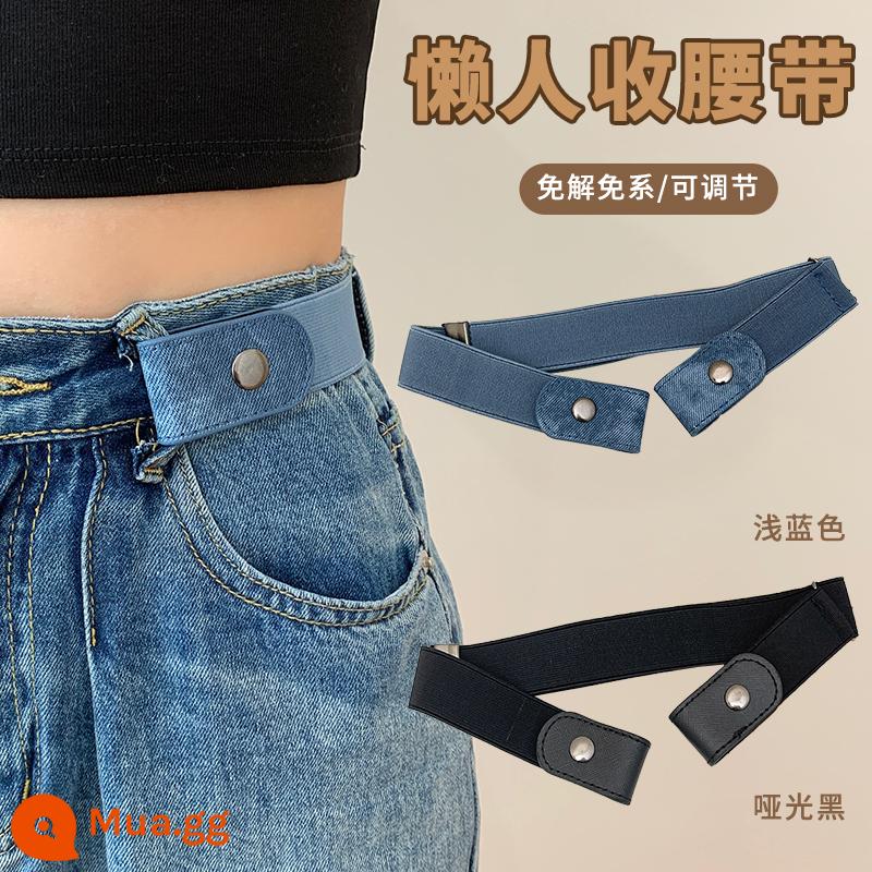 Gấu Thắt lưng Khóa Jeans Eo Cinch Thiết bị ma thuật Nếu eo quần quá to hãy đổi lại nhỏ hơn Siết chặt eo quần và điều chỉnh nút cố định. - Bộ 2 món đen + xanh denim bán chạy