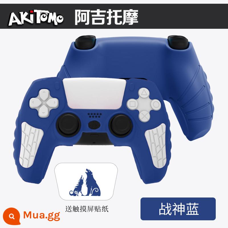 Bao silicon bảo vệ tay cầm PS5 chính hãng Bao silicon bảo vệ tay cầm PS5 Bao bảo vệ tay cầm chơi game PS5 Vỏ mềm chống trượt - Chính Hãng Ajitomo PS5 Thế Hệ 2 Vỏ Điều Khiển, God of War Blue, Có Miếng Dán, Miễn Phí Joystick Cover