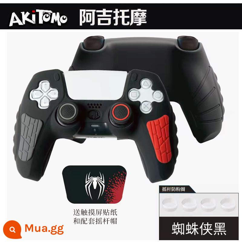 Bao silicon bảo vệ tay cầm PS5 chính hãng Bao silicon bảo vệ tay cầm PS5 Bao bảo vệ tay cầm chơi game PS5 Vỏ mềm chống trượt - Chính Hãng Ajitomo PS5 Thế Hệ 2 Bộ Điều Khiển Màu Đen Nhện Có Miếng Dán + Nắp Rocker + Vòng Chống Bột