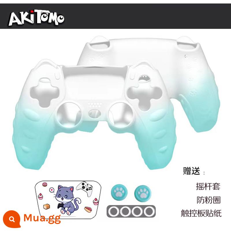 Bao silicon bảo vệ tay cầm PS5 chính hãng Bao silicon bảo vệ tay cầm PS5 Bao bảo vệ tay cầm chơi game PS5 Vỏ mềm chống trượt - Vỏ bọc bộ điều khiển Ajitomo PS5 thế hệ thứ 2 màu xanh lá cây hoạt hình có nhãn dán + nắp rocker + vòng chống mài mòn