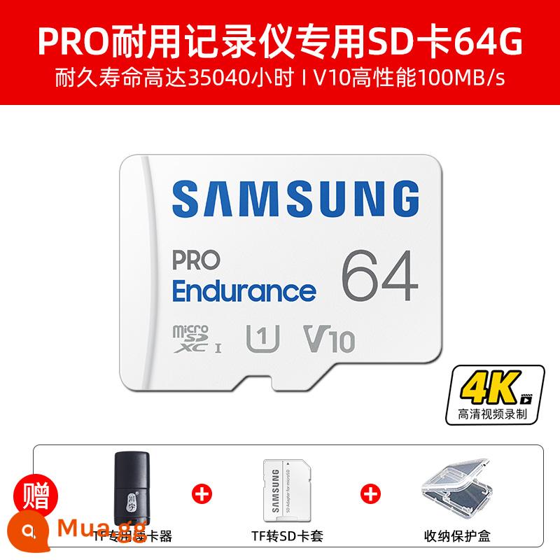 Thẻ nhớ Samsung 64g lưu trữ tốc độ cao thẻ micro sd giám sát video ống kính chụp ảnh lái xe đầu ghi thẻ tf - Đầu đọc thẻ PRO Endurance 64G+