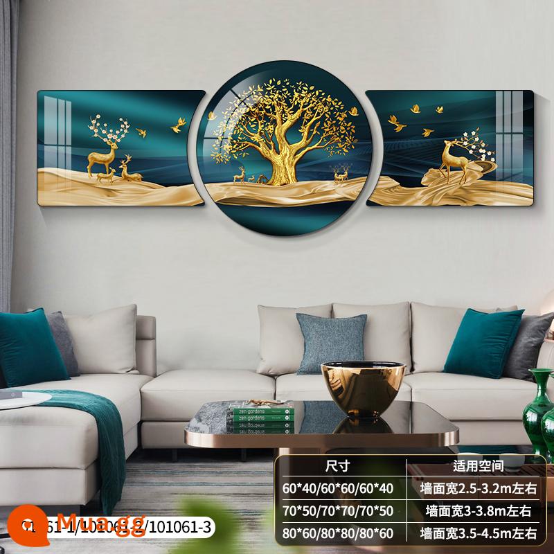 Ánh sáng hiện đại sang trọng phòng khách bức tranh trang trí ngụ ý nền sofa tốt bức tranh treo tường bức tranh tường khí quyển cao cấp bộ ba mới - tương lai tốt