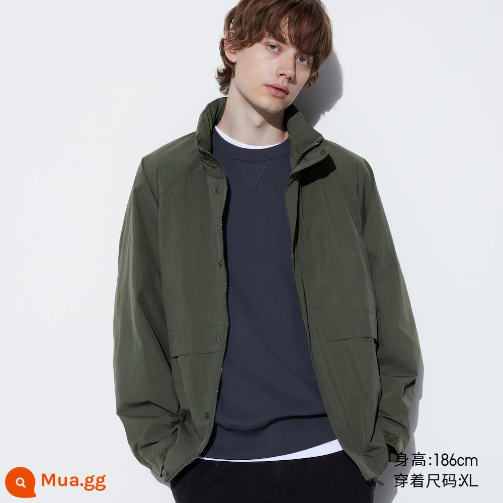 Áo khoác cổ đứng chống gió SF Uniqlo nam nữ ưu tiên có mũ trùm đầu 464918 - 57 thông xanh